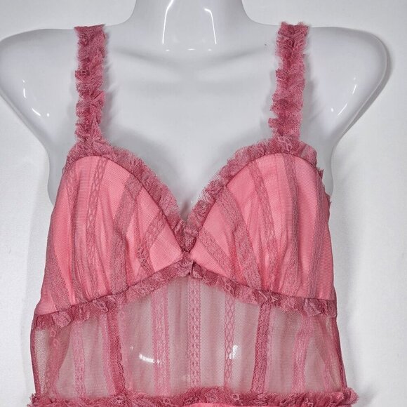 NBD Ahlani Blush Pink Sheer Layered Mesh Ruffle Mini‎ Dress Sleeveless Women S - Picture 14 of 14